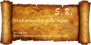 Stefanovits Kászon névjegykártya